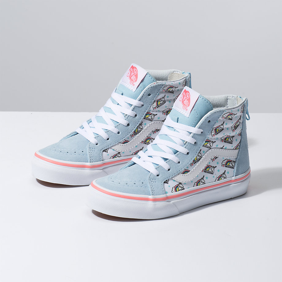 Vans Kiz Çocuk Spor Ayakkabı Unicorn Sk8-Hi Zip Mavi/Beyaz | 86441-898